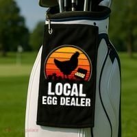 Local Egg Dealer Funny Retro Egg Peddler Chicken Egg Farmer Golf Towel thumb 2