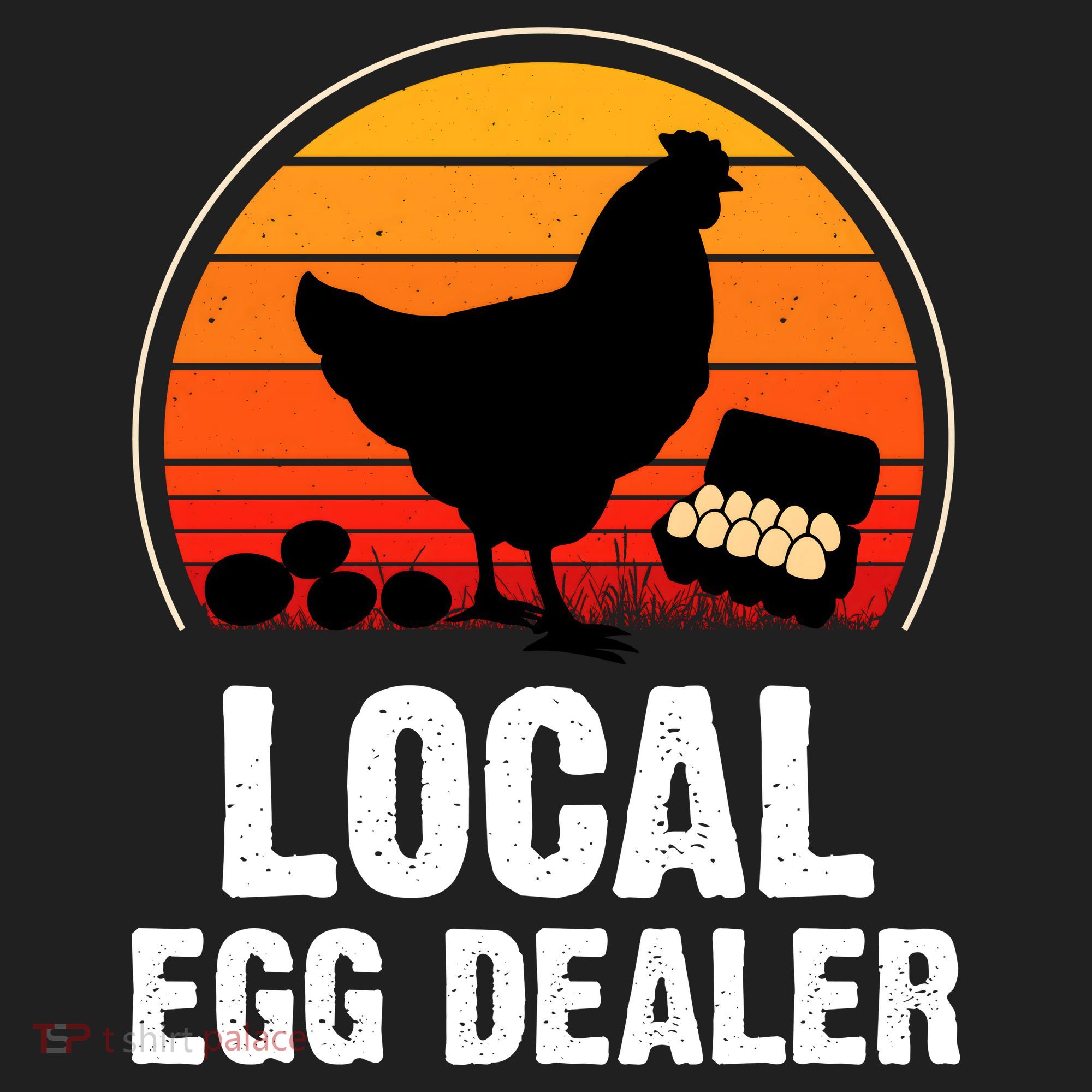 Local Egg Dealer Funny Retro Egg Peddler Chicken Egg Farmer Golf Towel