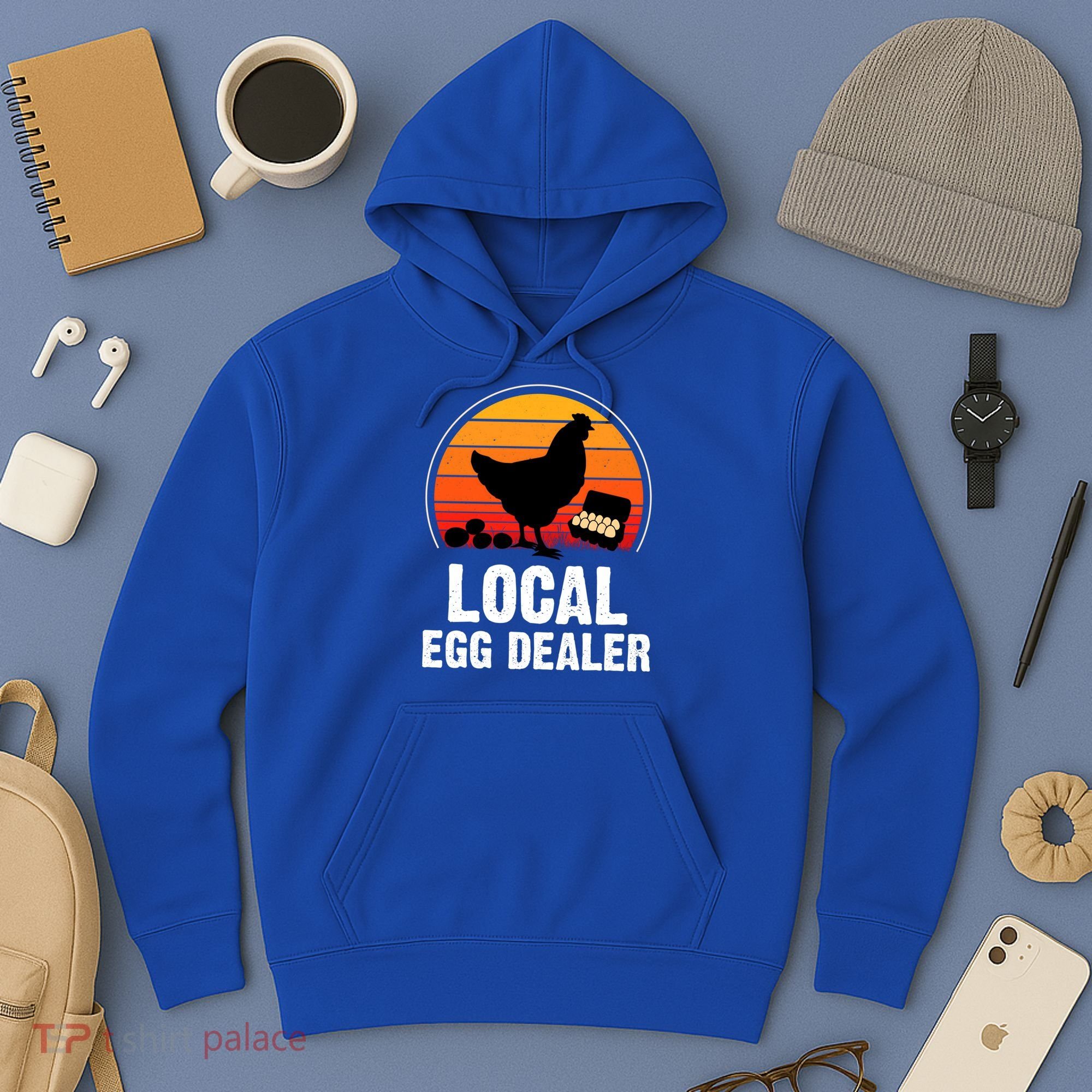 Local Egg Dealer Funny Retro Egg Peddler Chicken Egg Farmer Hoodie
