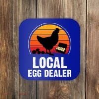 Local Egg Dealer Funny Retro Egg Peddler Chicken Egg Farmer Coaster thumb 0
