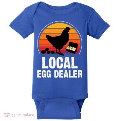 Local Egg Dealer Funny Retro Egg Peddler Chicken Egg Farmer Baby Bodysuit