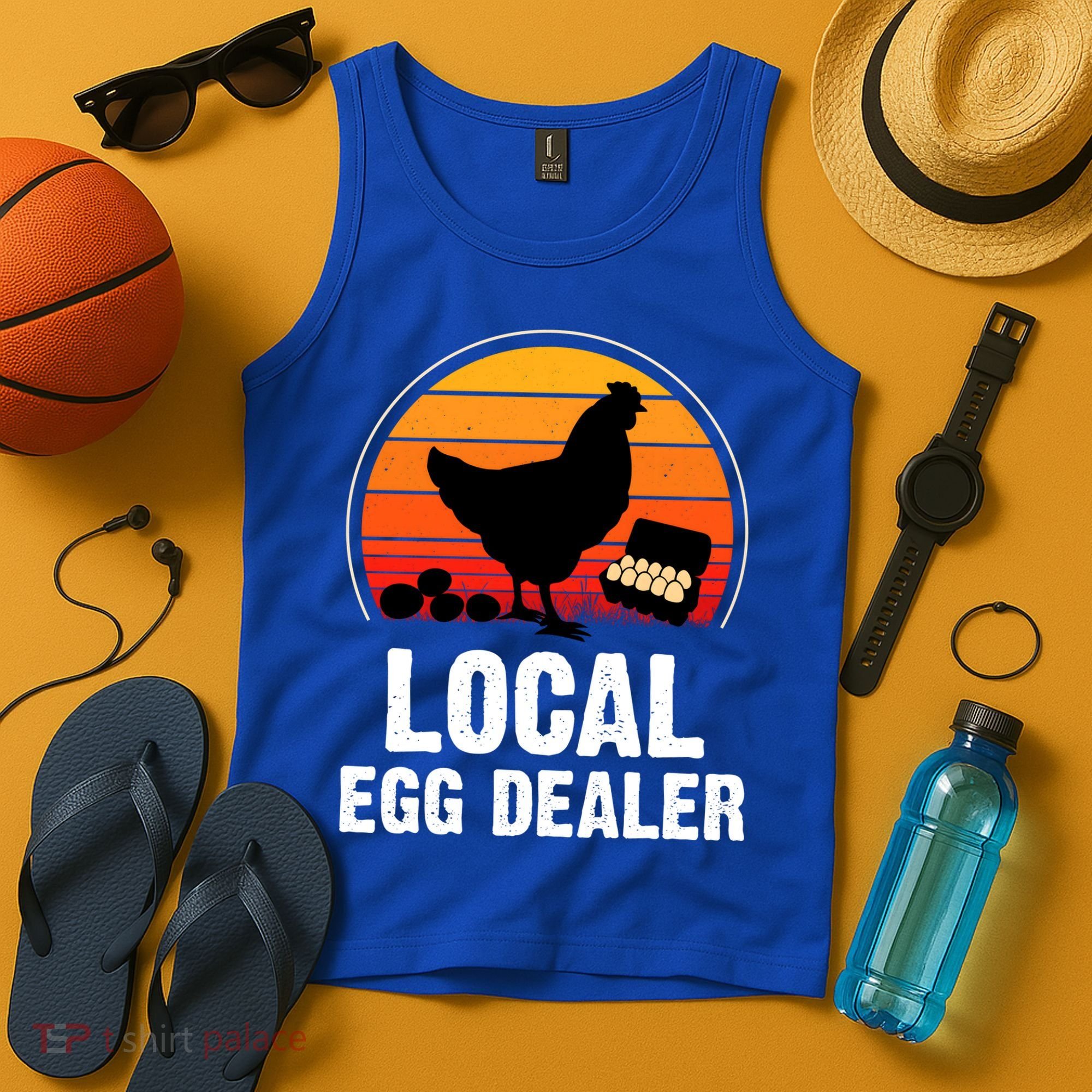 Local Egg Dealer Funny Retro Egg Peddler Chicken Egg Farmer Tank Top