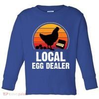 Local Egg Dealer Funny Retro Egg Peddler Chicken Egg Farmer Toddler Long Sleeve Shirt thumb 0