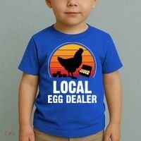 Local Egg Dealer Funny Retro Egg Peddler Chicken Egg Farmer Toddler T-Shirt thumb 2