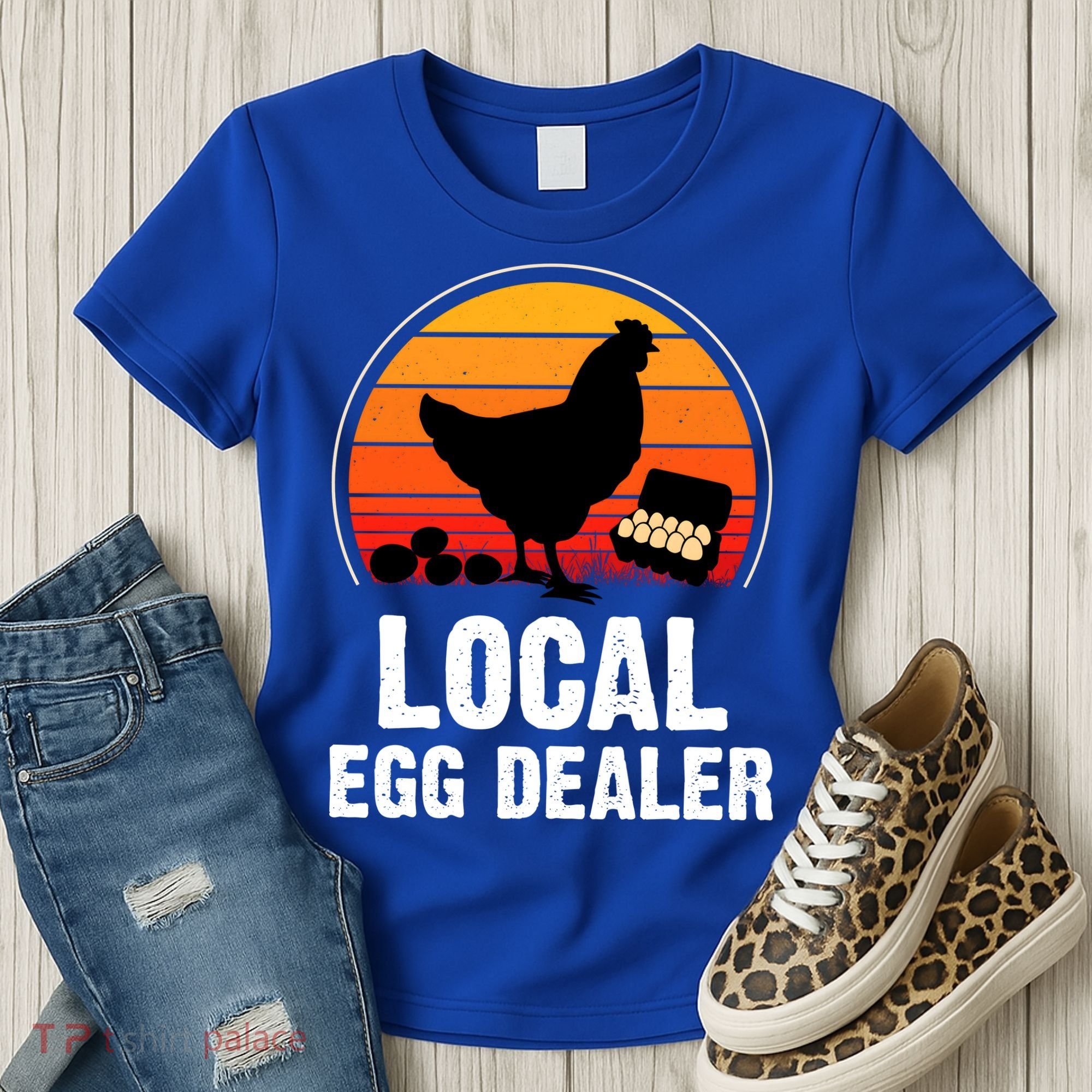 Local Egg Dealer Funny Retro Egg Peddler Chicken Egg Farmer Women's T-Shirt