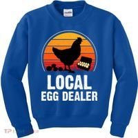 Local Egg Dealer Funny Retro Egg Peddler Chicken Egg Farmer Kids Sweatshirt thumb 0