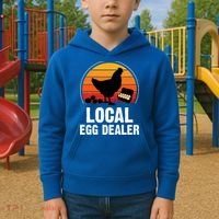 Local Egg Dealer Funny Retro Egg Peddler Chicken Egg Farmer Kids Hoodie thumb 2