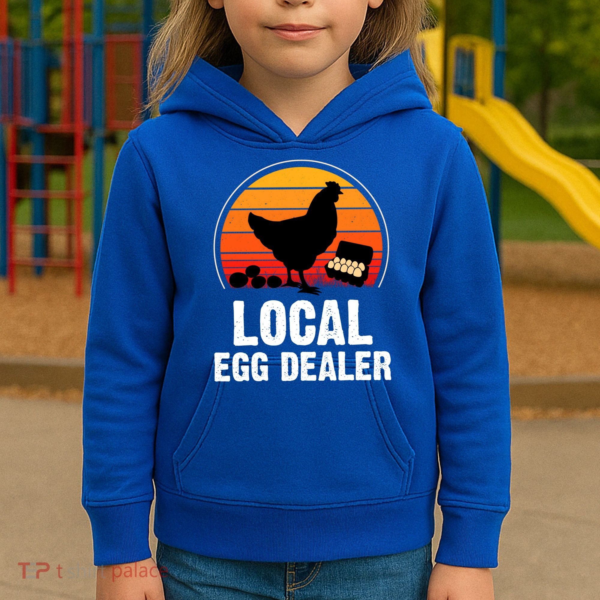 Local Egg Dealer Funny Retro Egg Peddler Chicken Egg Farmer Kids Hoodie