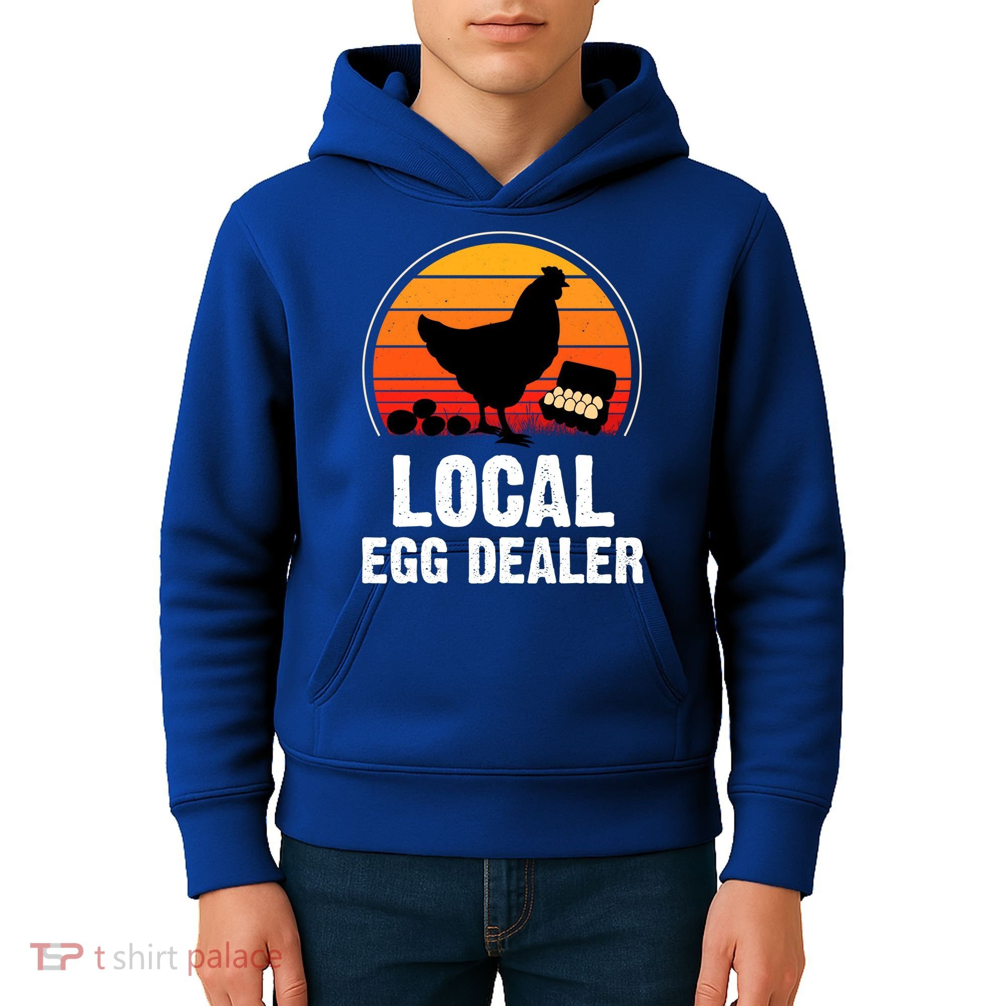 Local Egg Dealer Funny Retro Egg Peddler Chicken Egg Farmer Kids Hoodie