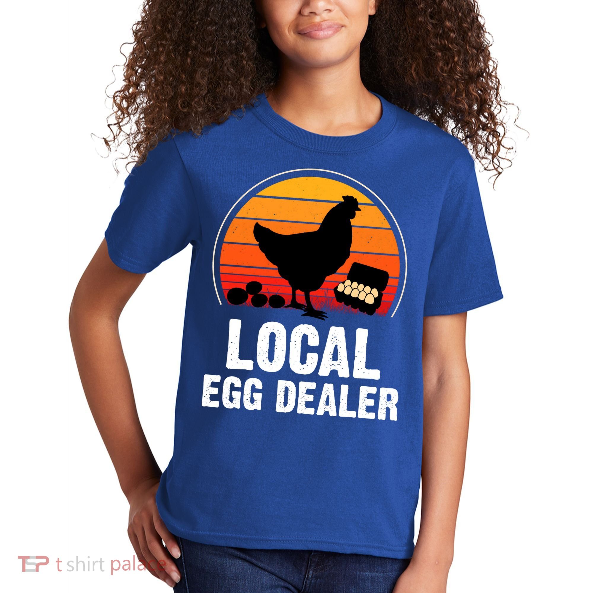 Local Egg Dealer Funny Retro Egg Peddler Chicken Egg Farmer Kids T-Shirt