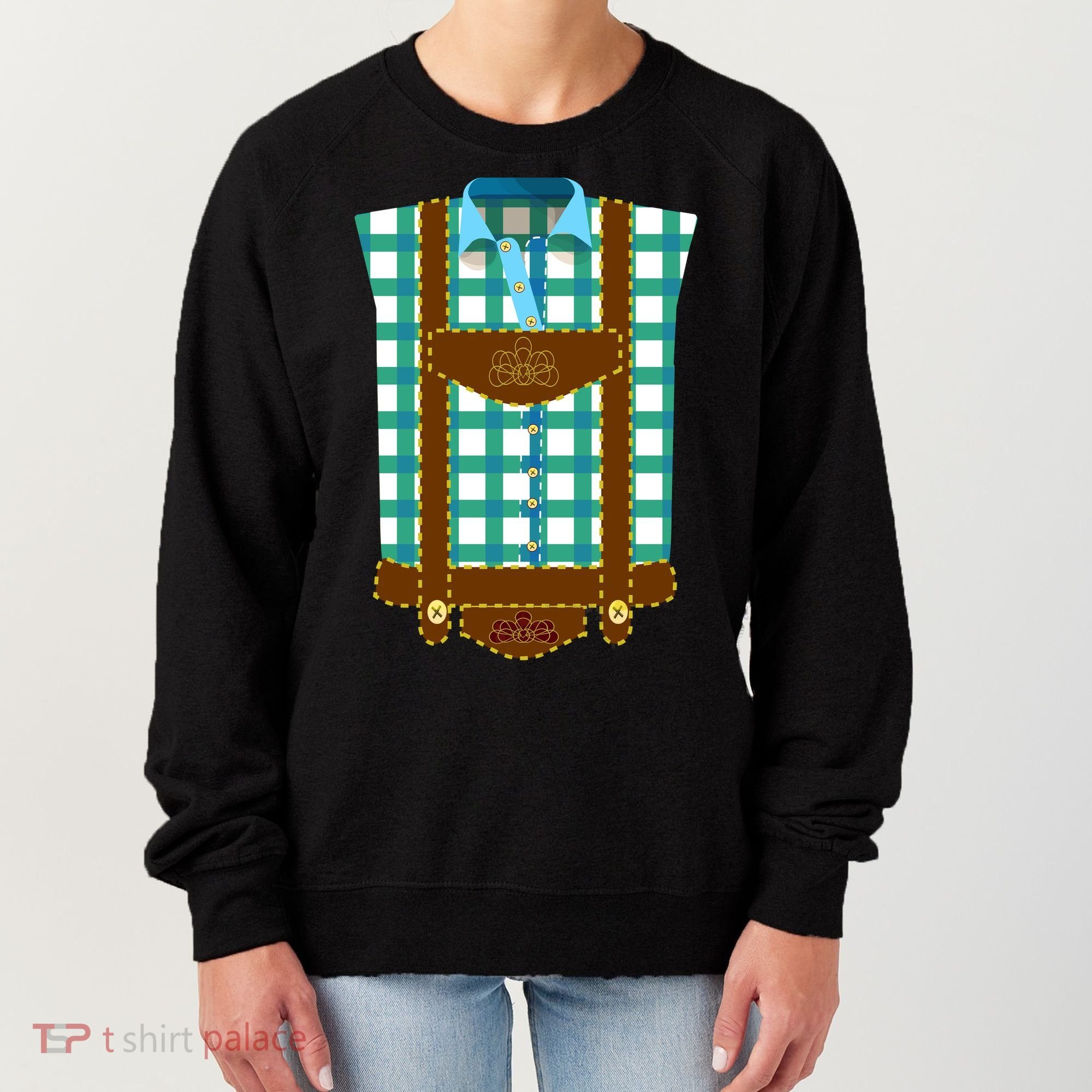 Lederhosen Costume Funny Oktoberfest Tux Women's Sweatshirt