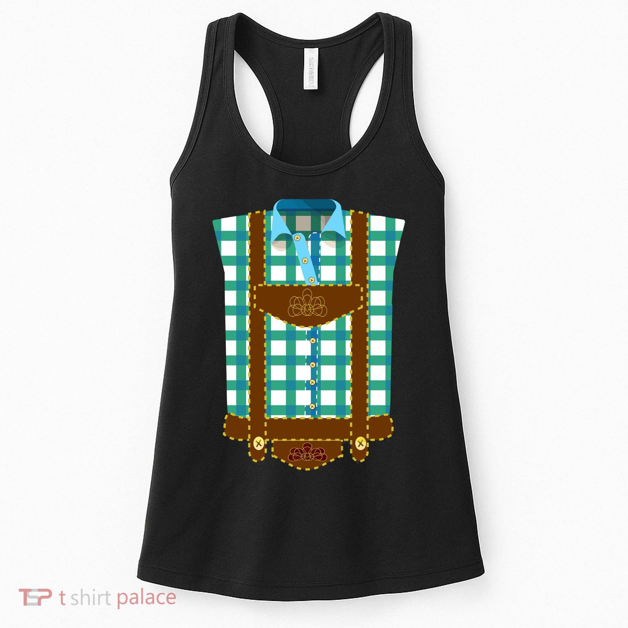 Lederhosen Costume Funny Oktoberfest Tux Women's Tank Top