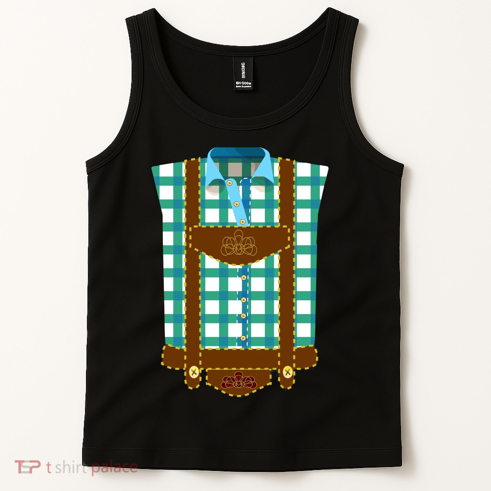 Lederhosen Costume Funny Oktoberfest Tux Tank Top