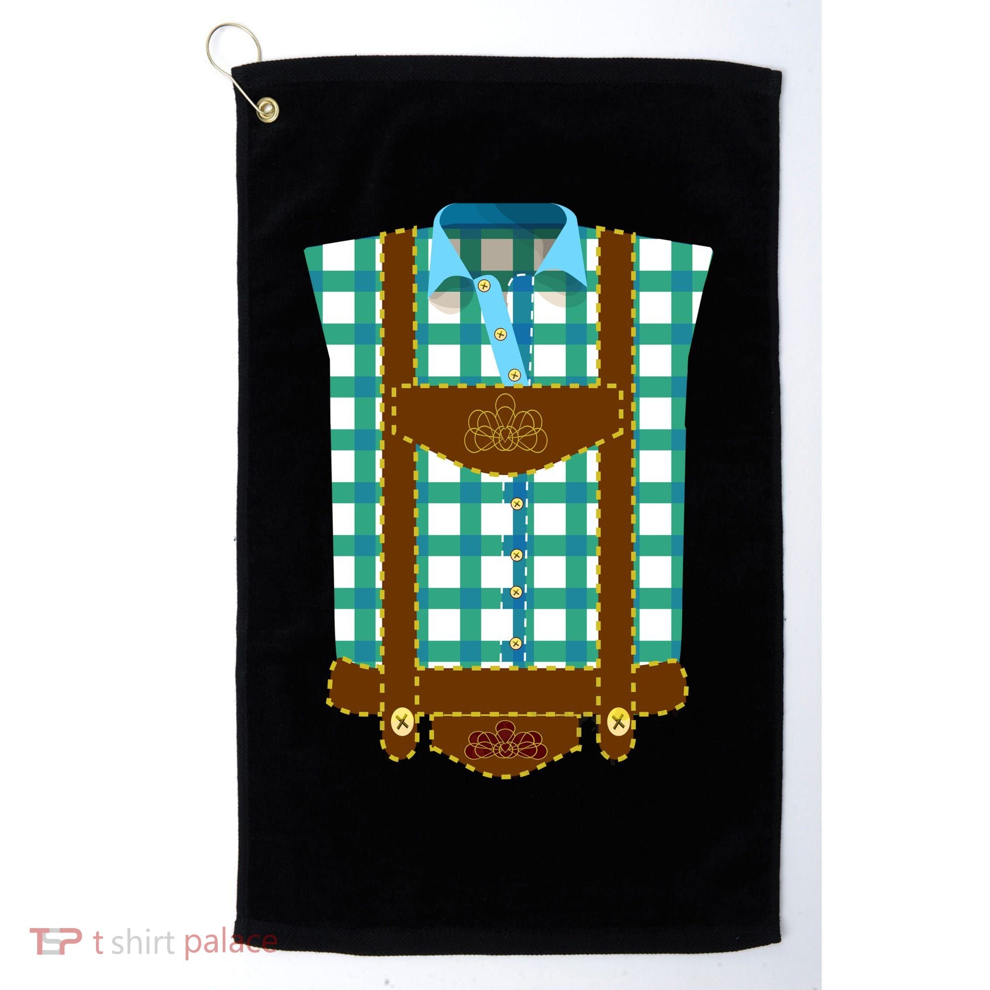 Lederhosen Costume Funny Oktoberfest Tux Golf Towel