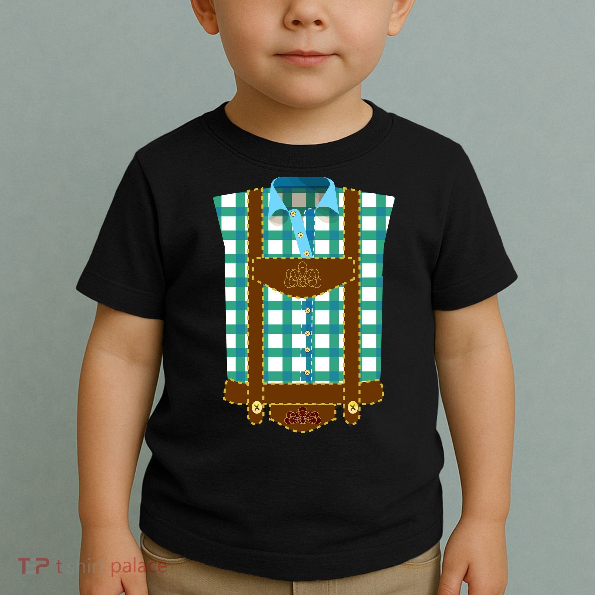 Lederhosen Costume Funny Oktoberfest Tux Toddler T-Shirt