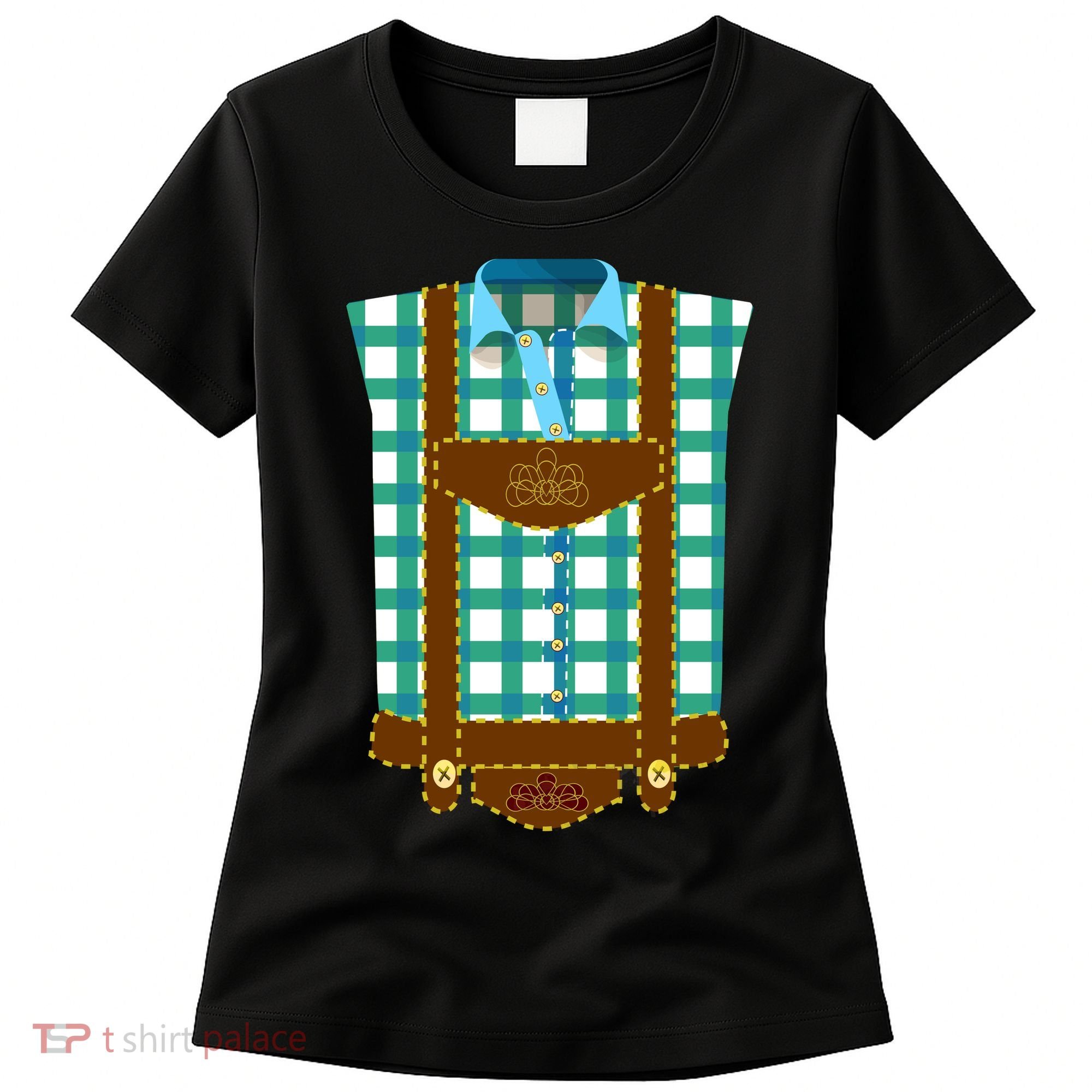 Lederhosen Costume Funny Oktoberfest Tux Women's T-Shirt