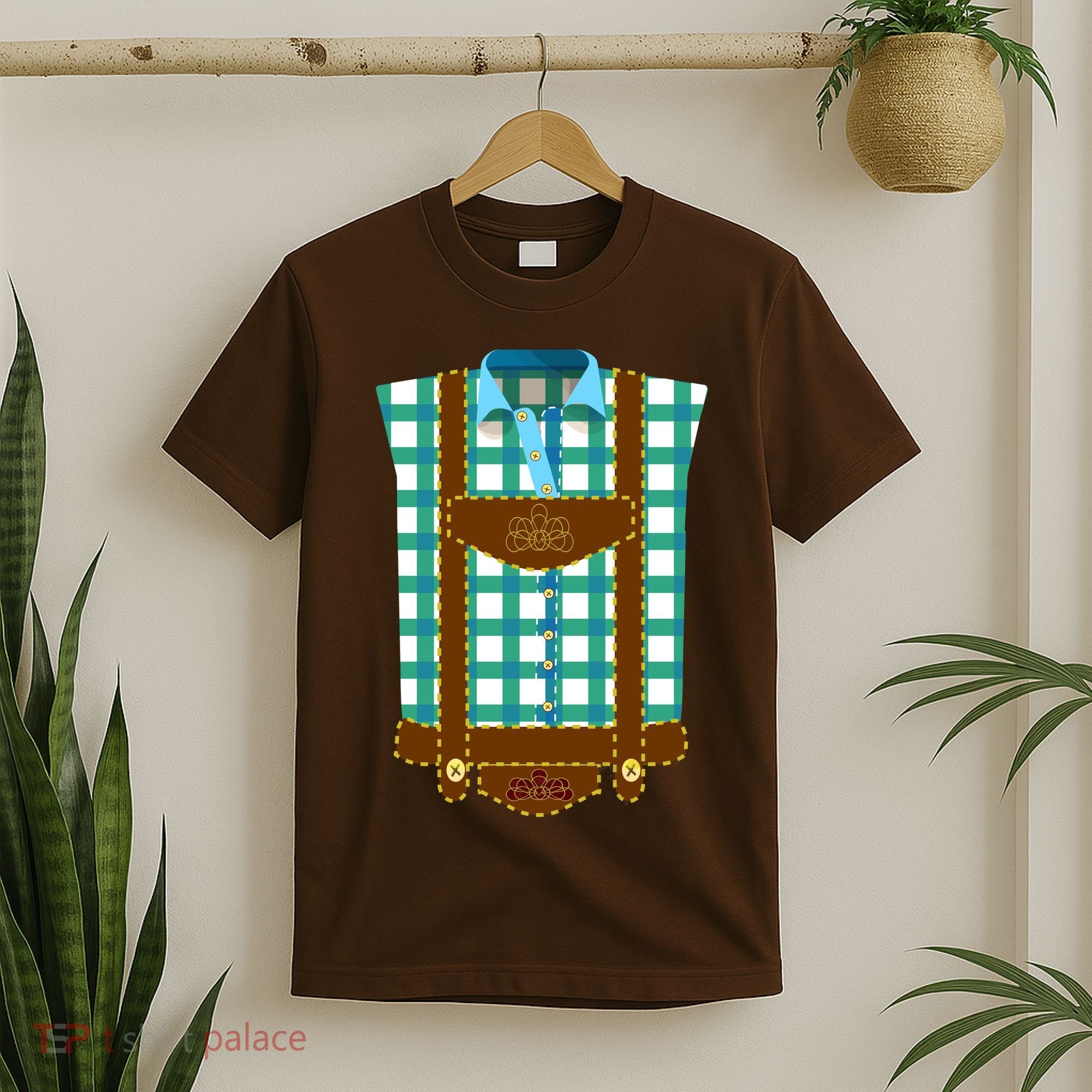 Lederhosen Costume Funny Oktoberfest Tux T-Shirt