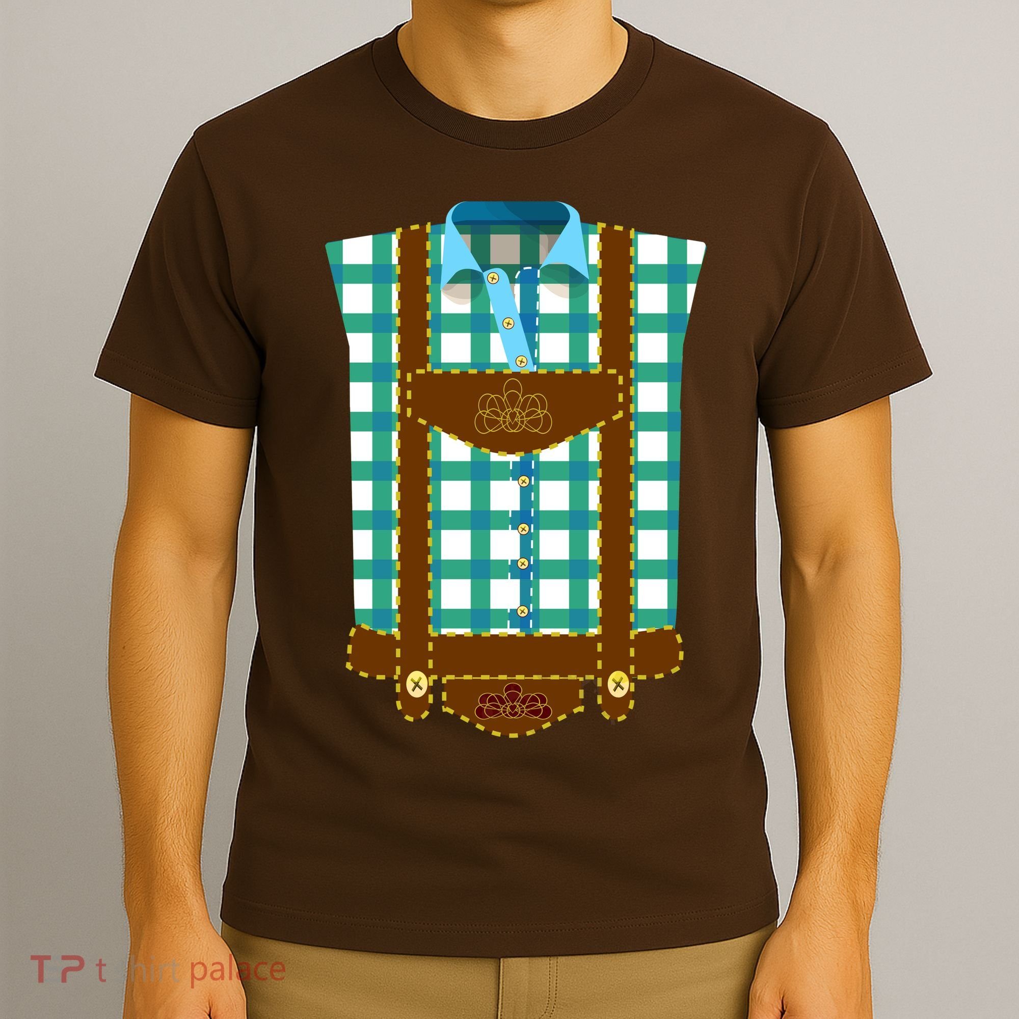 Lederhosen Costume Funny Oktoberfest Tux T-Shirt