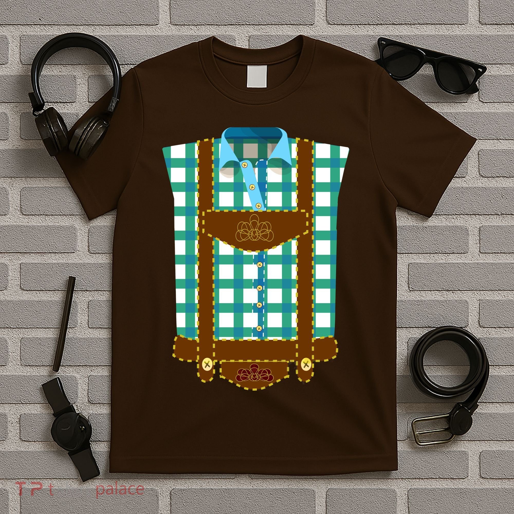 Lederhosen Costume Funny Oktoberfest Tux T-Shirt