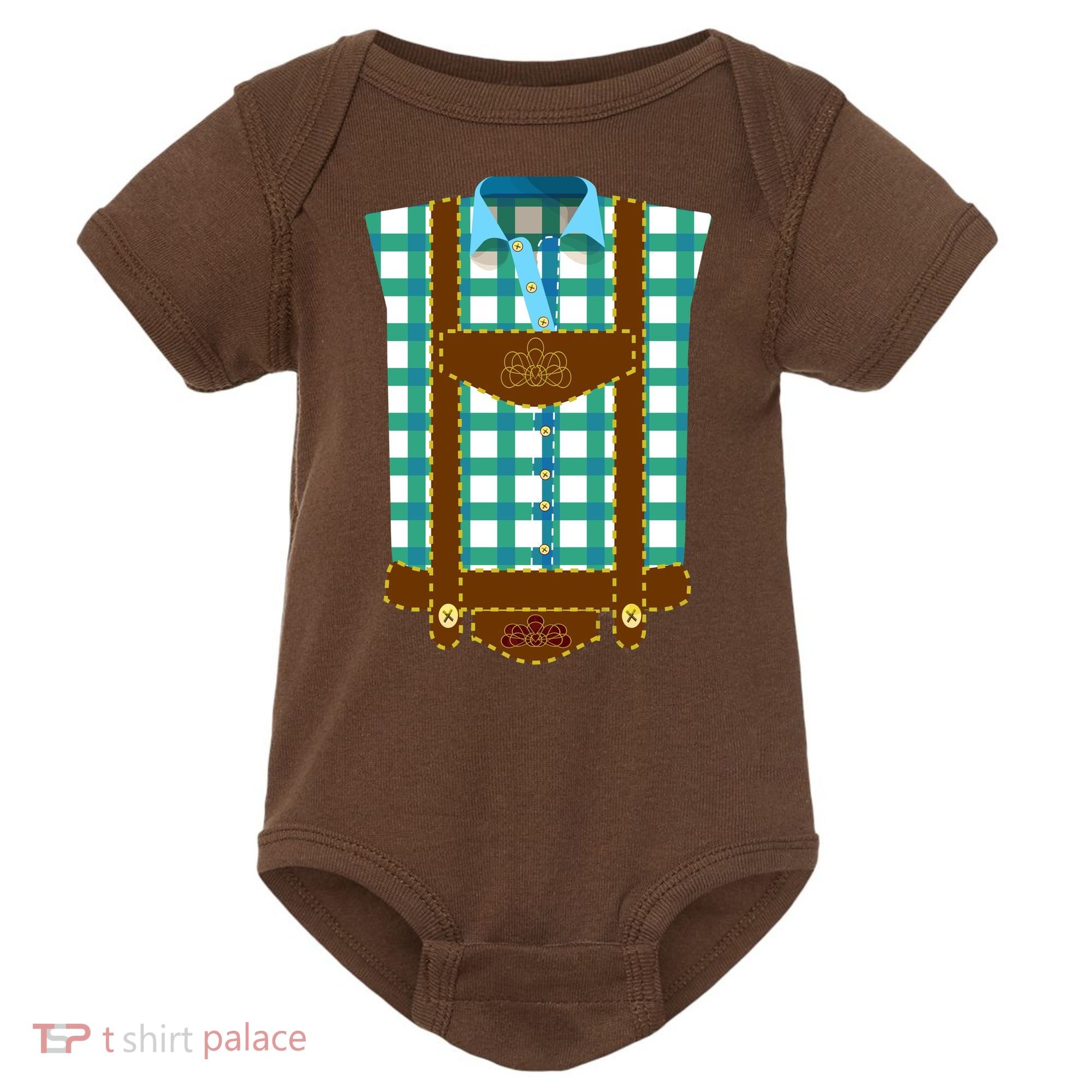 Lederhosen Costume Funny Oktoberfest Tux Baby Bodysuit