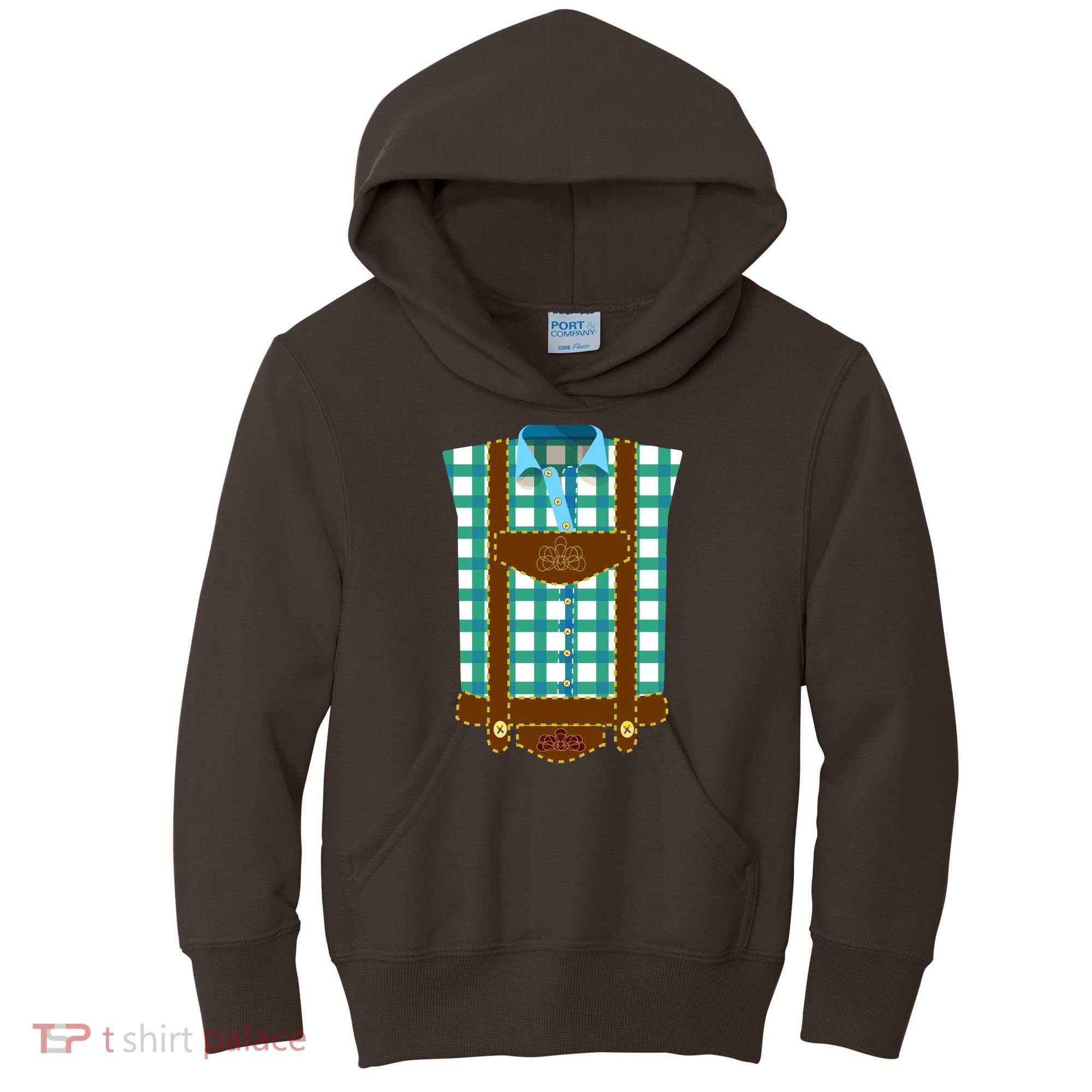 Lederhosen Costume Funny Oktoberfest Tux Kids Hoodie