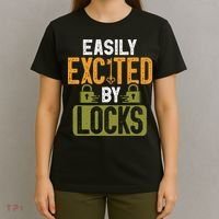 Locksmith Easily Excited Lockpicking Lock Pick Locksmithing T-Shirt thumb 4