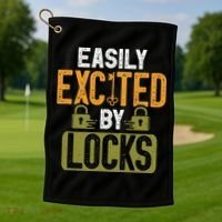 Locksmith Easily Excited Lockpicking Lock Pick Locksmithing Golf Towel thumb 1