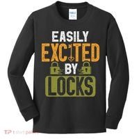 Locksmith Easily Excited Lockpicking Lock Pick Locksmithing Kids Long Sleeve Shirt thumb 0