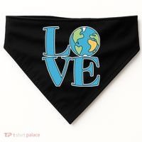 Love Earth Earth Day Simple Letter Box USA-Made Doggie Bandana thumb 0