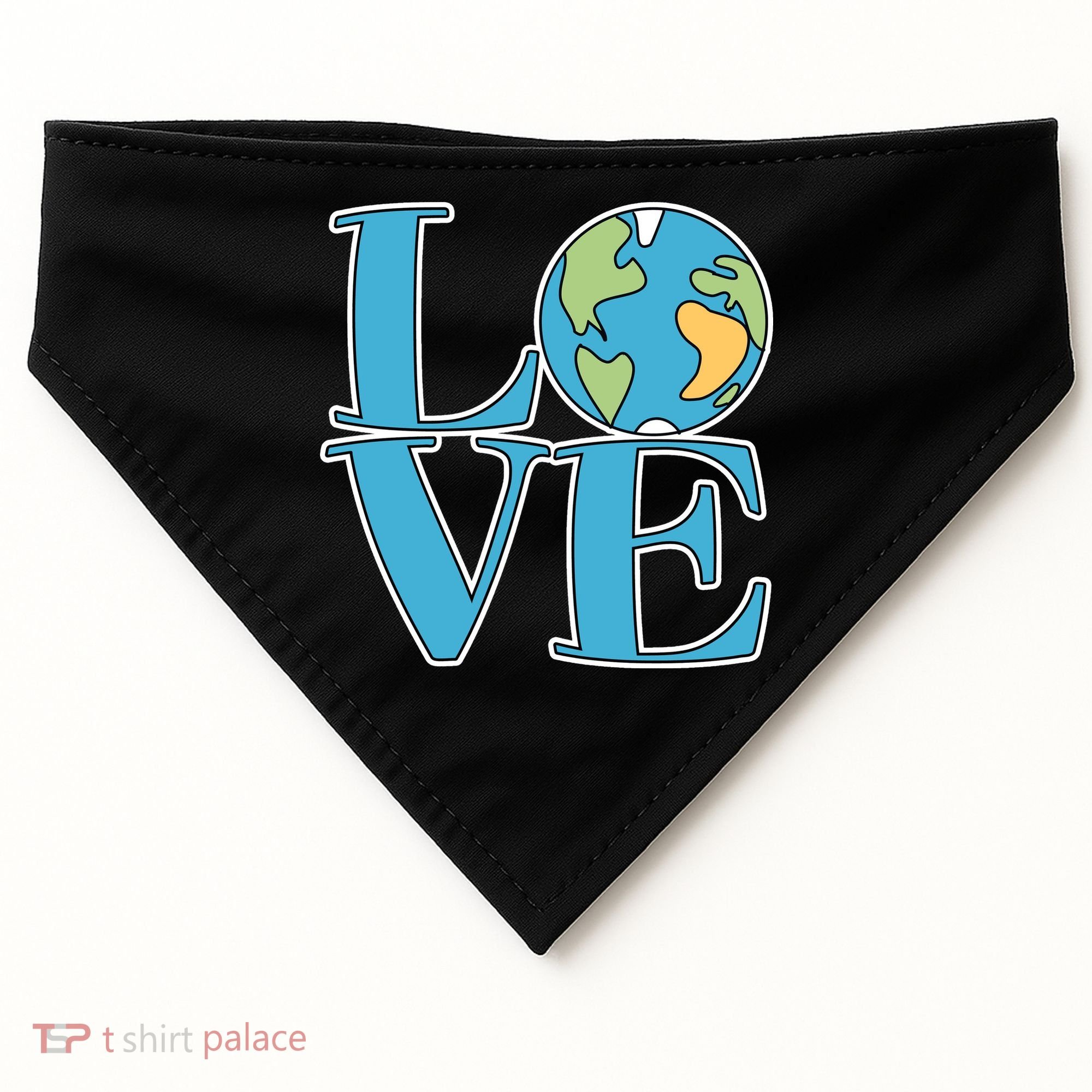 Love Earth Earth Day Simple Letter Box USA-Made Doggie Bandana