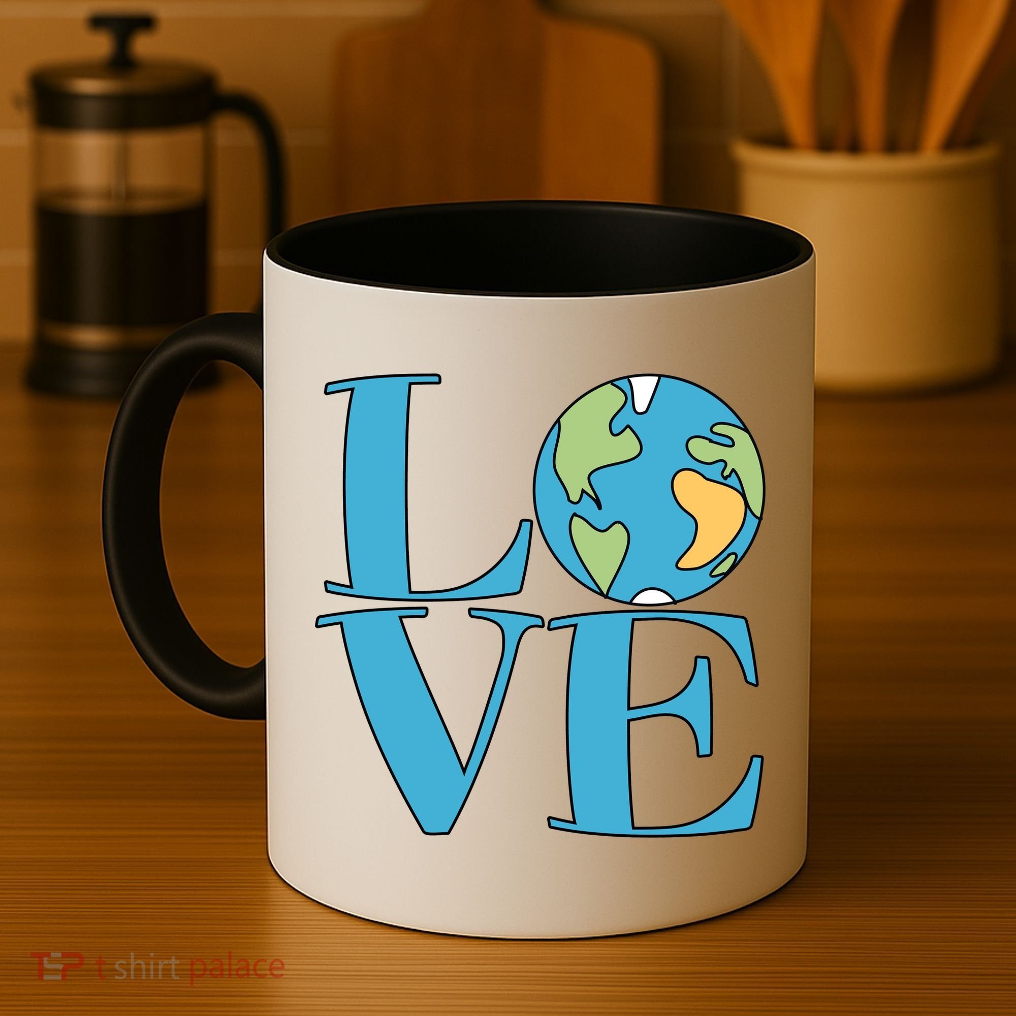 Love Earth Earth Day Simple Letter Box Coffee Mug