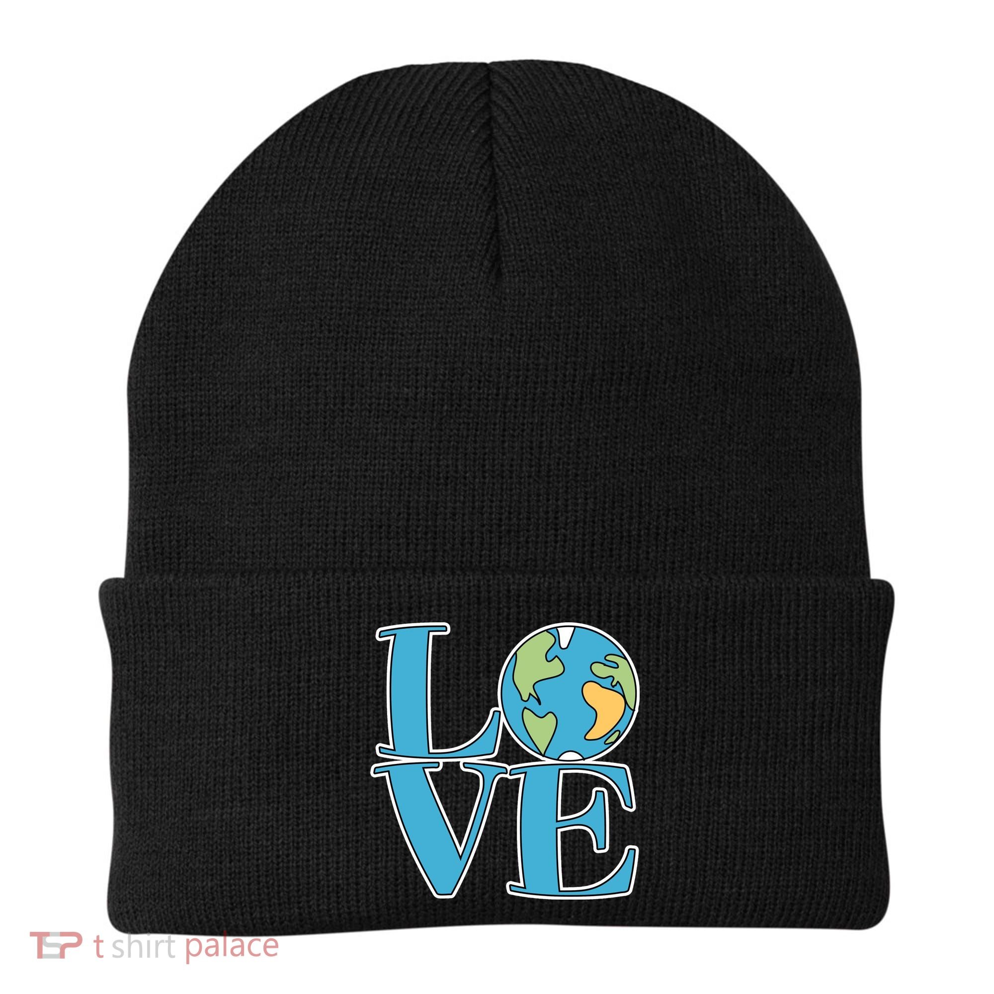 Love Earth Earth Day Simple Letter Box Beanie