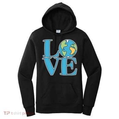 Love Earth Earth Day Simple Letter Box Women's Hoodie