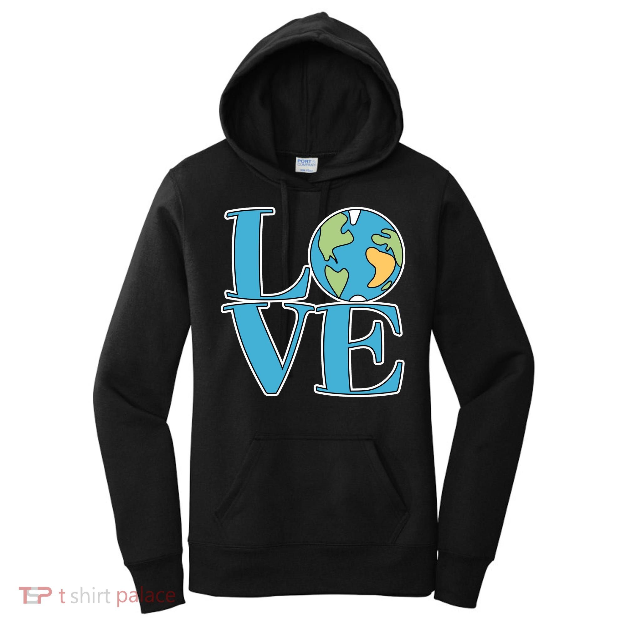 Love Earth Earth Day Simple Letter Box Women's Hoodie