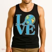 Love Earth Earth Day Simple Letter Box Tank Top thumb 3