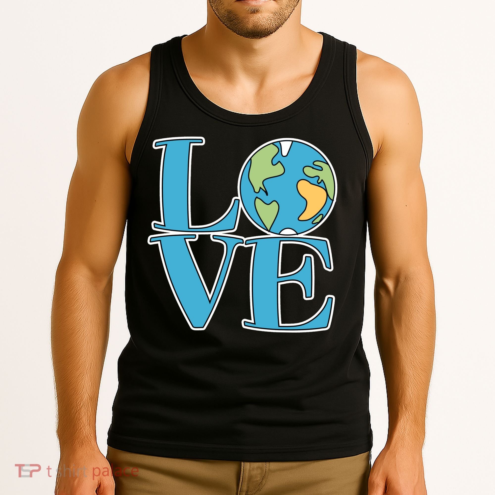 Love Earth Earth Day Simple Letter Box Tank Top