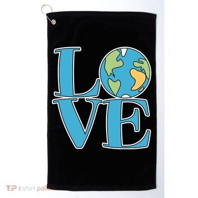 Love Earth Earth Day Simple Letter Box Golf Towel