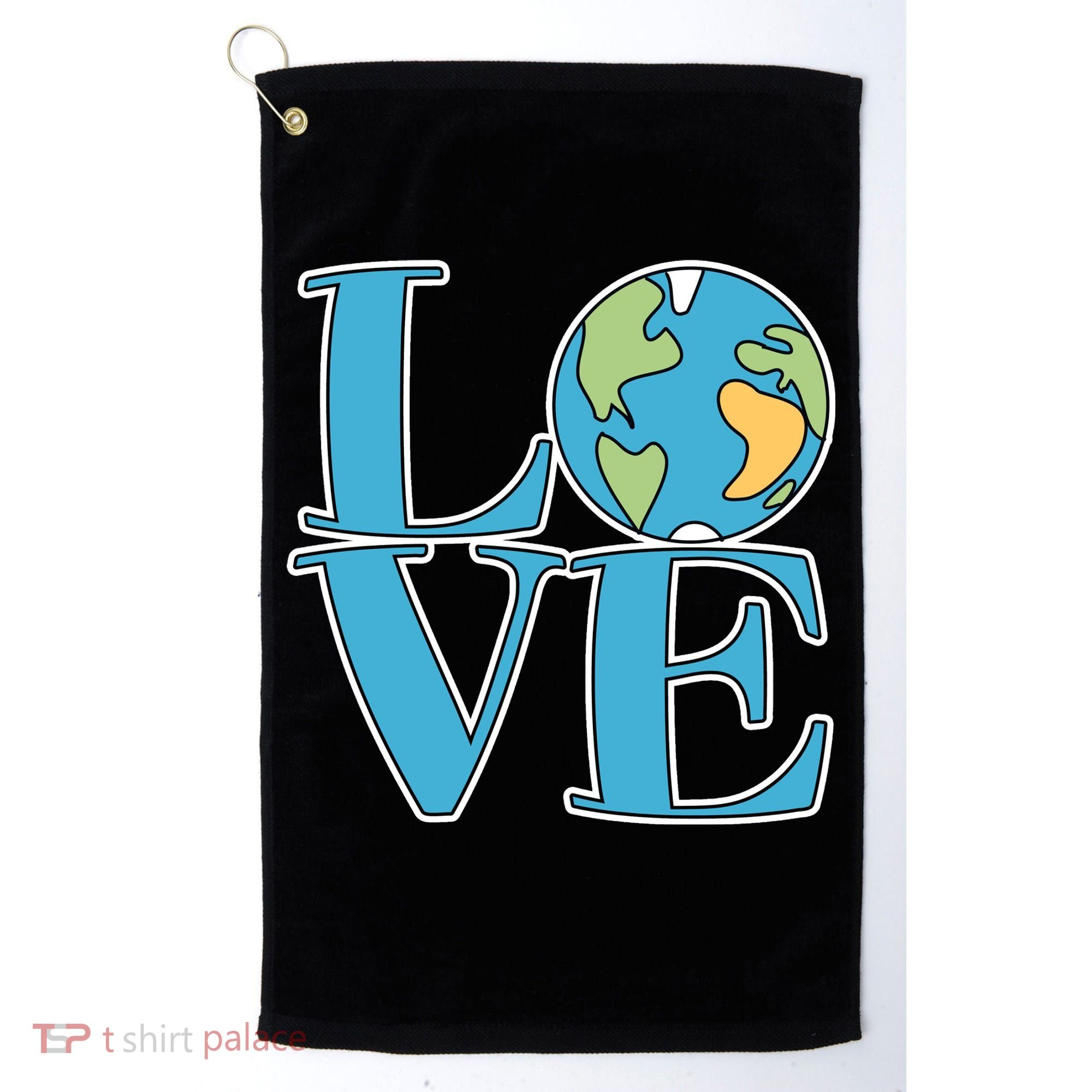 Love Earth Earth Day Simple Letter Box Golf Towel
