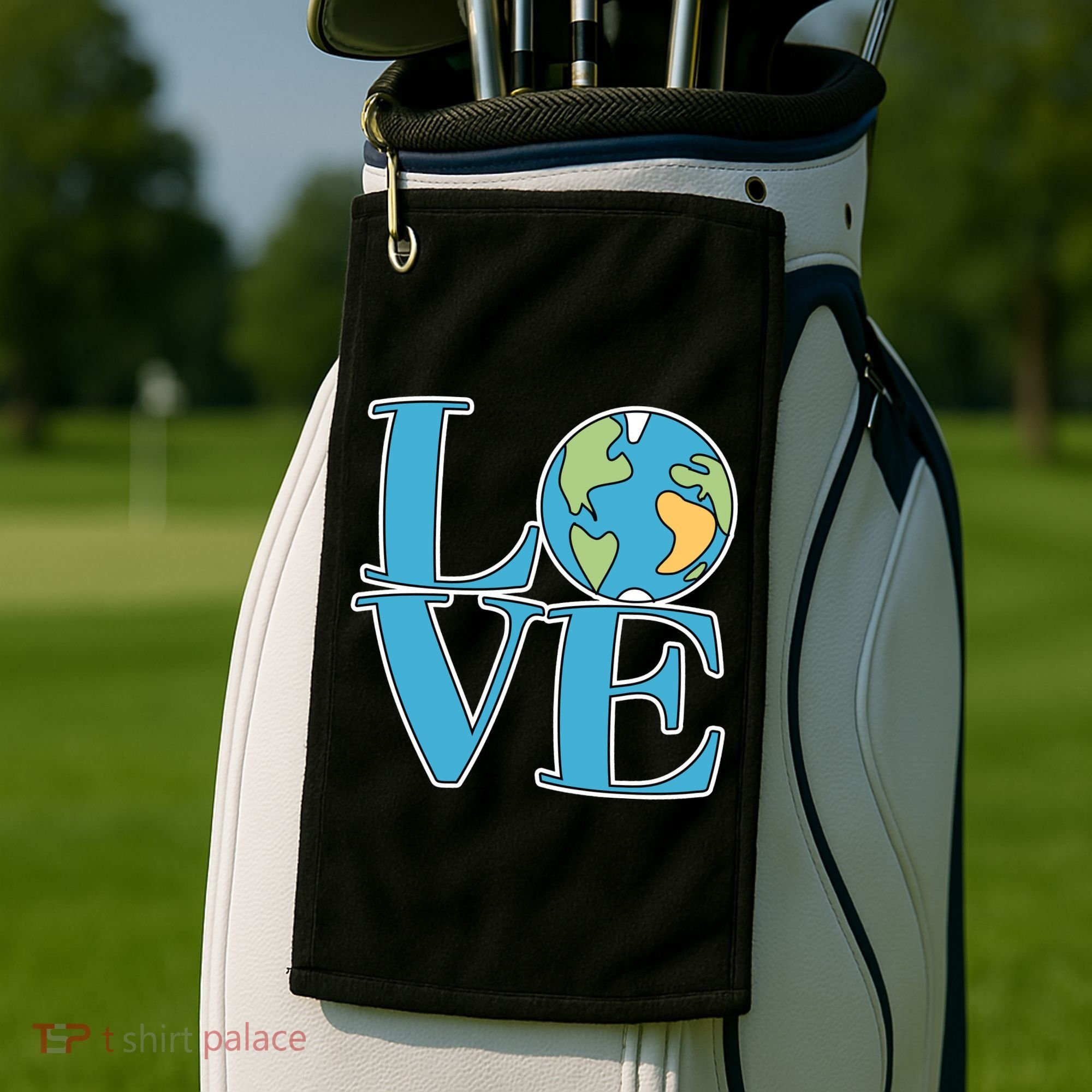 Love Earth Earth Day Simple Letter Box Golf Towel
