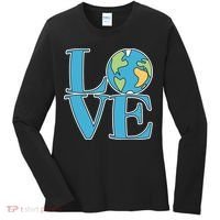 Love Earth Earth Day Simple Letter Box Women's Long Sleeve Shirt thumb 0