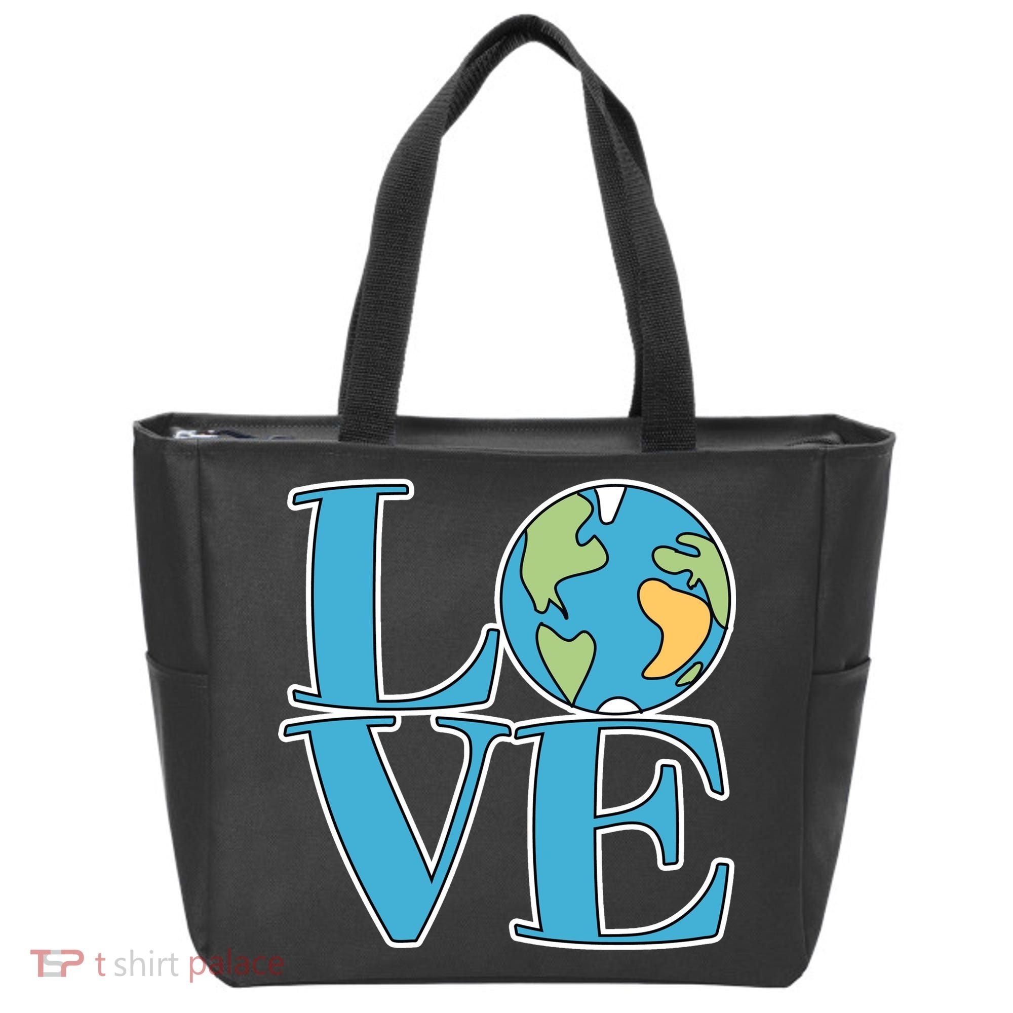 Love Earth Earth Day Simple Letter Box Tote Bag
