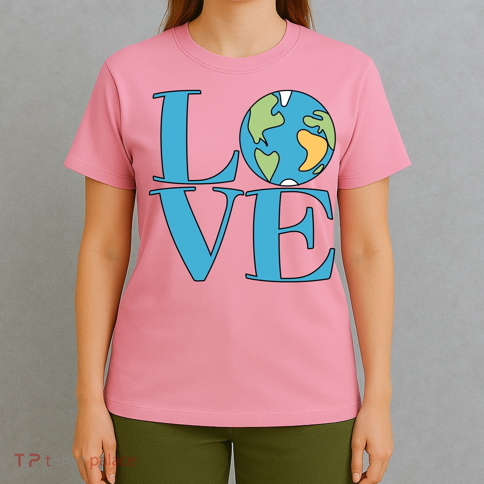 Love Earth Earth Day Simple Letter Box T-Shirt