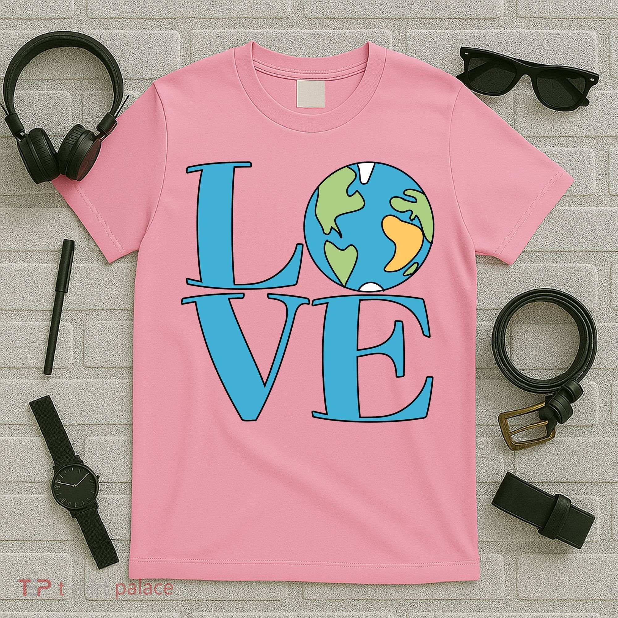 Love Earth Earth Day Simple Letter Box T-Shirt