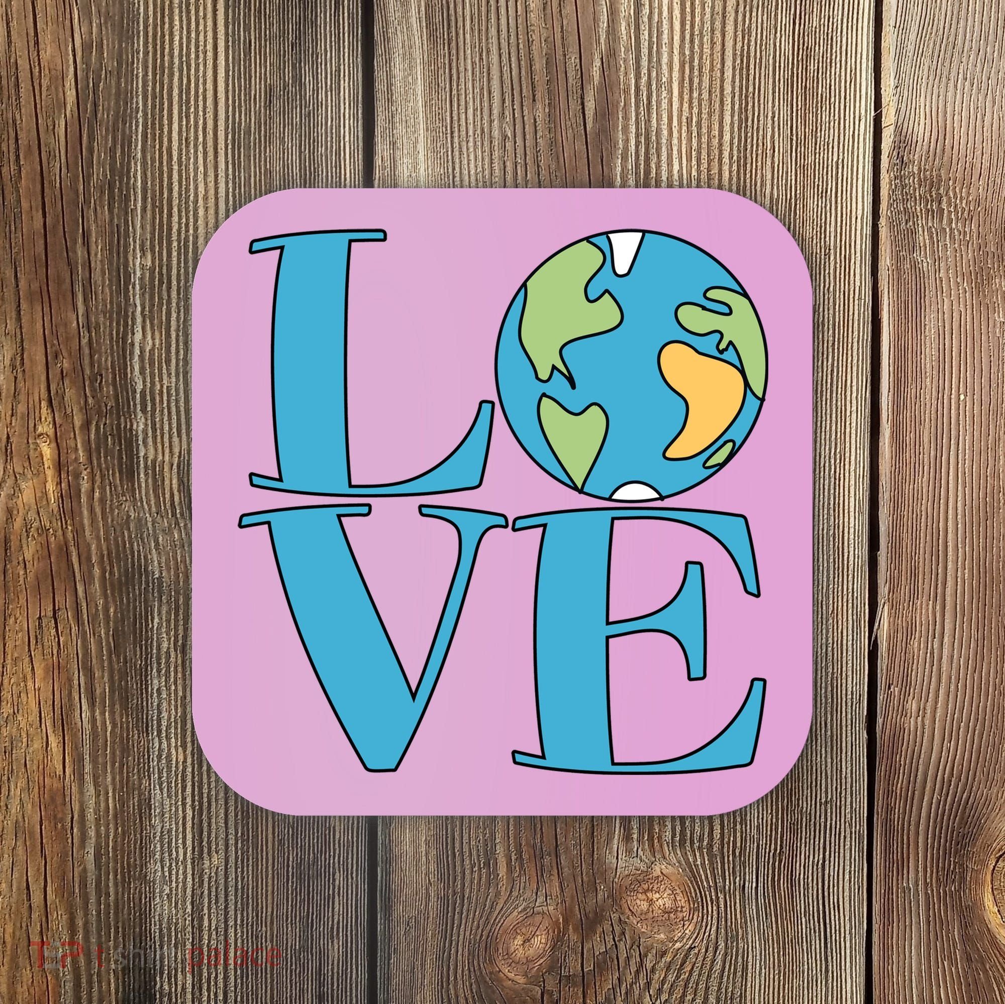 Love Earth Earth Day Simple Letter Box Coaster