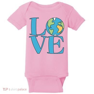 Love Earth Earth Day Simple Letter Box Baby Bodysuit