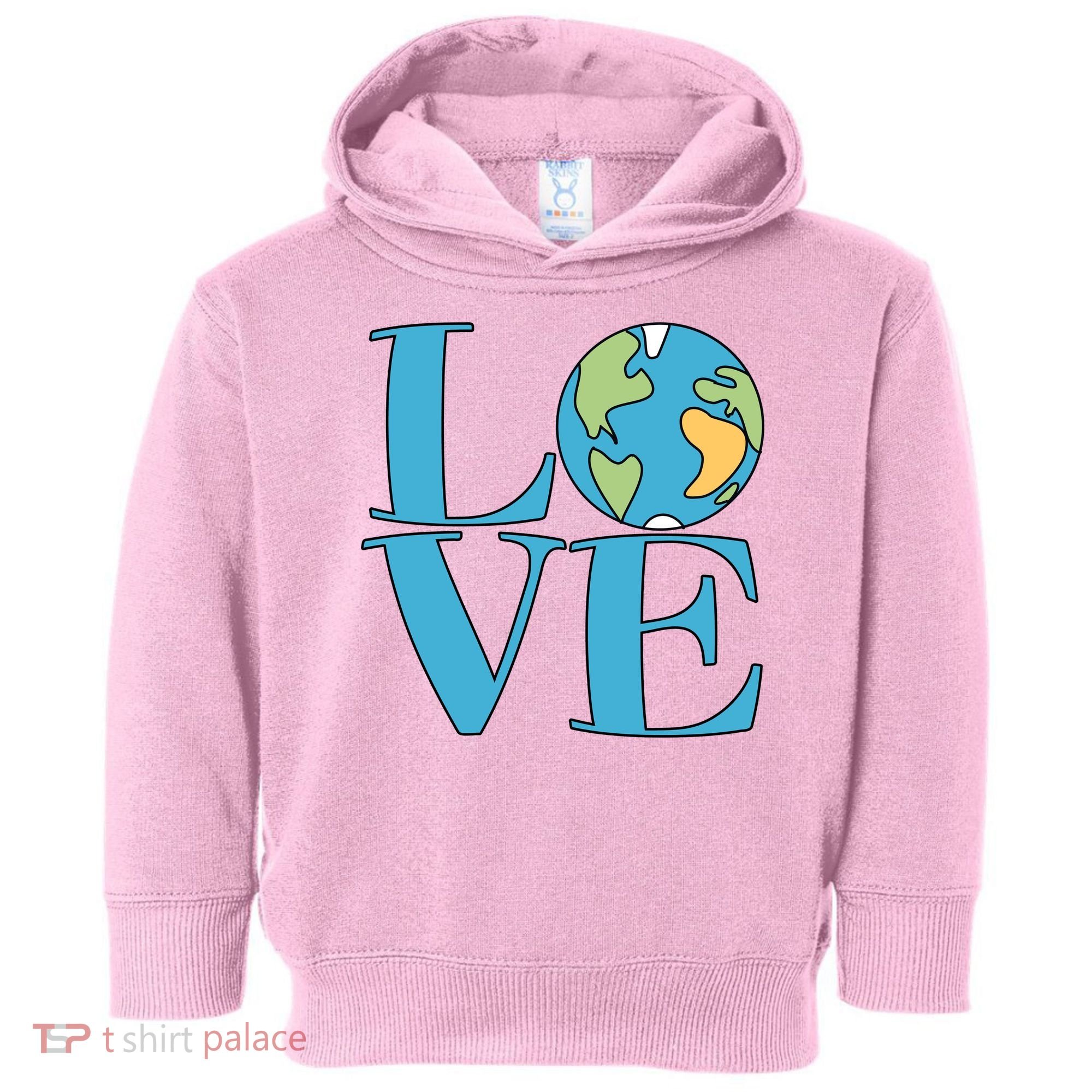 Love Earth Earth Day Simple Letter Box Toddler Hoodie