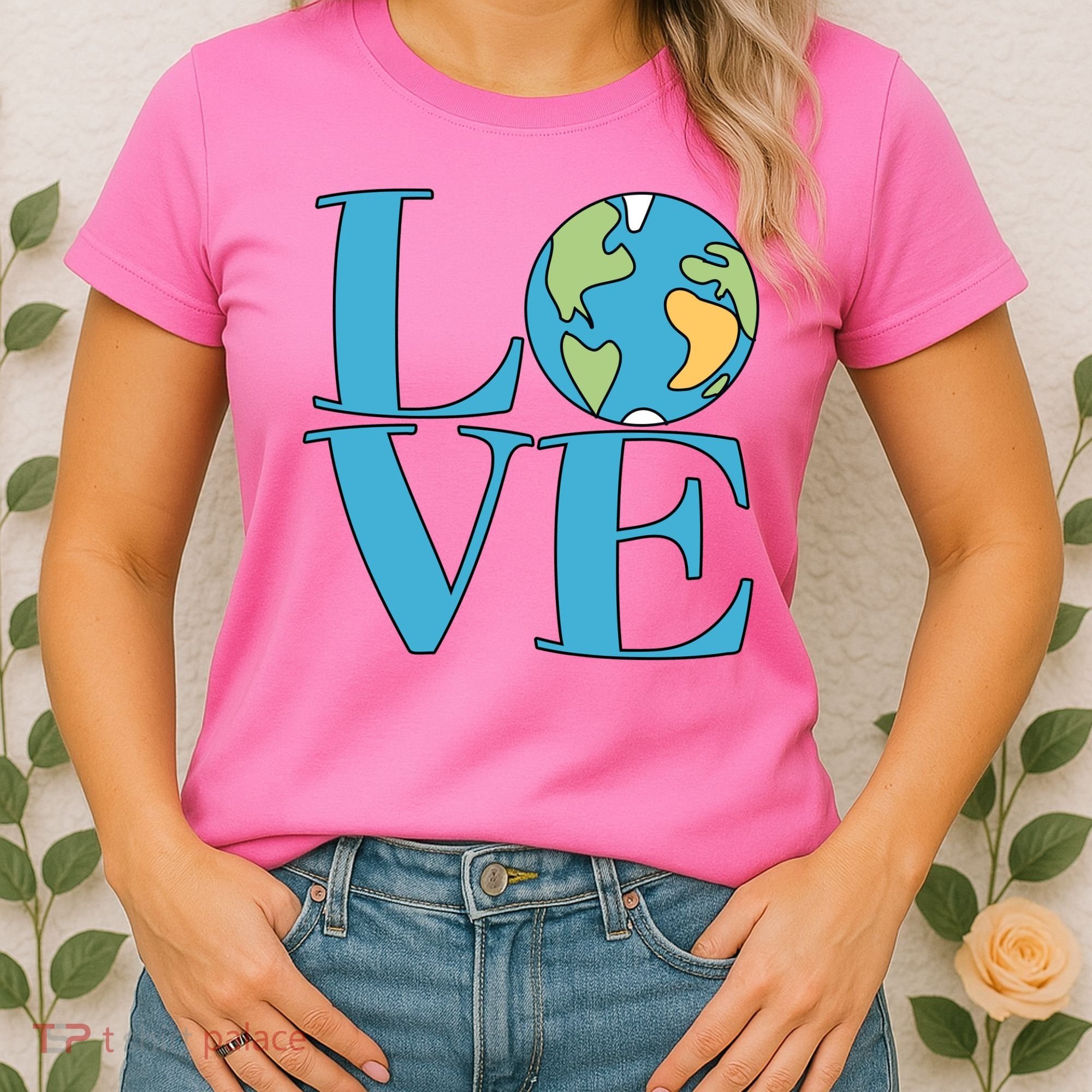 Love Earth Earth Day Simple Letter Box Women's T-Shirt