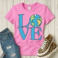 Love Earth Earth Day Simple Letter Box Women's T-Shirt thumb 3