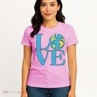 Love Earth Earth Day Simple Letter Box Women's T-Shirt thumb 4