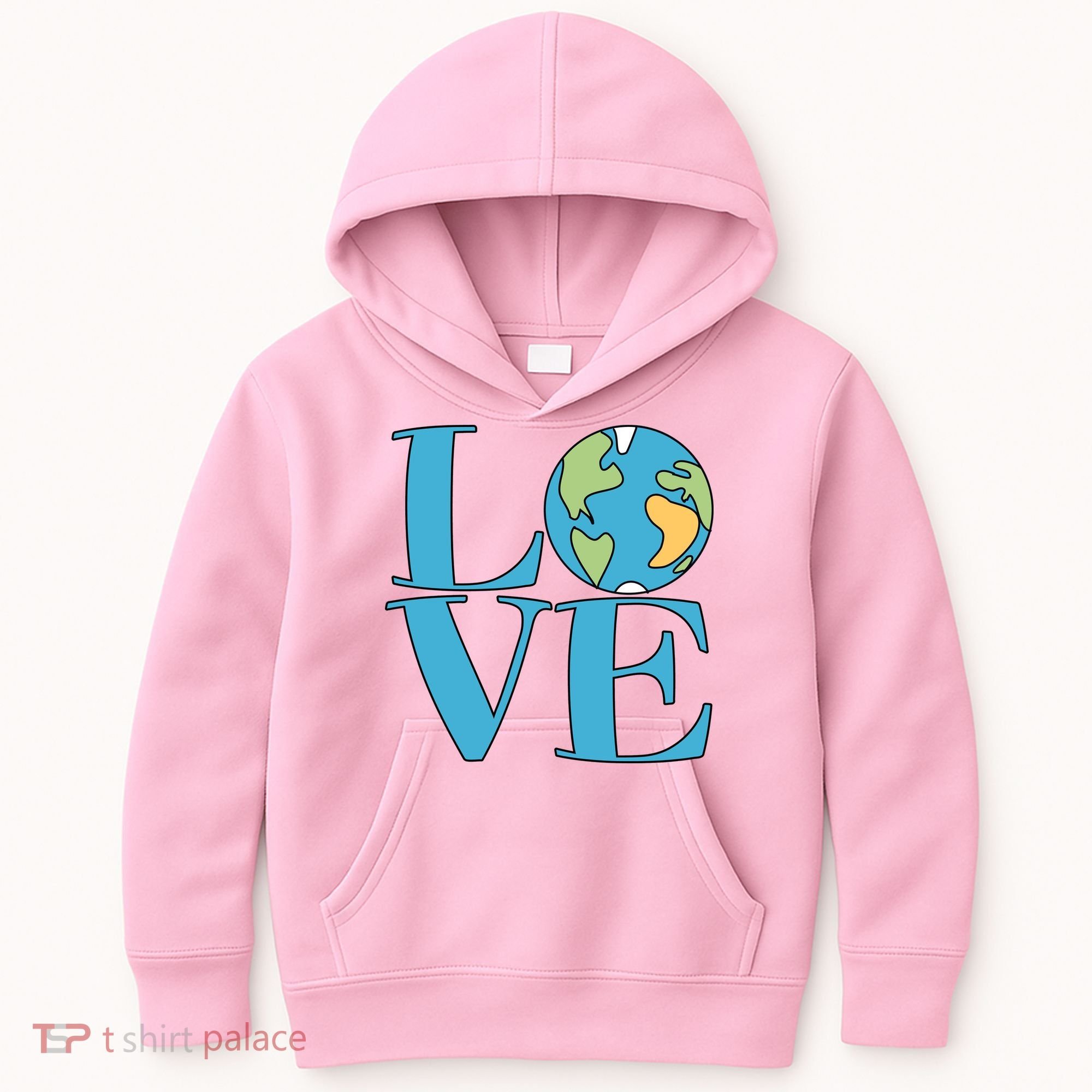 Love Earth Earth Day Simple Letter Box Kids Hoodie